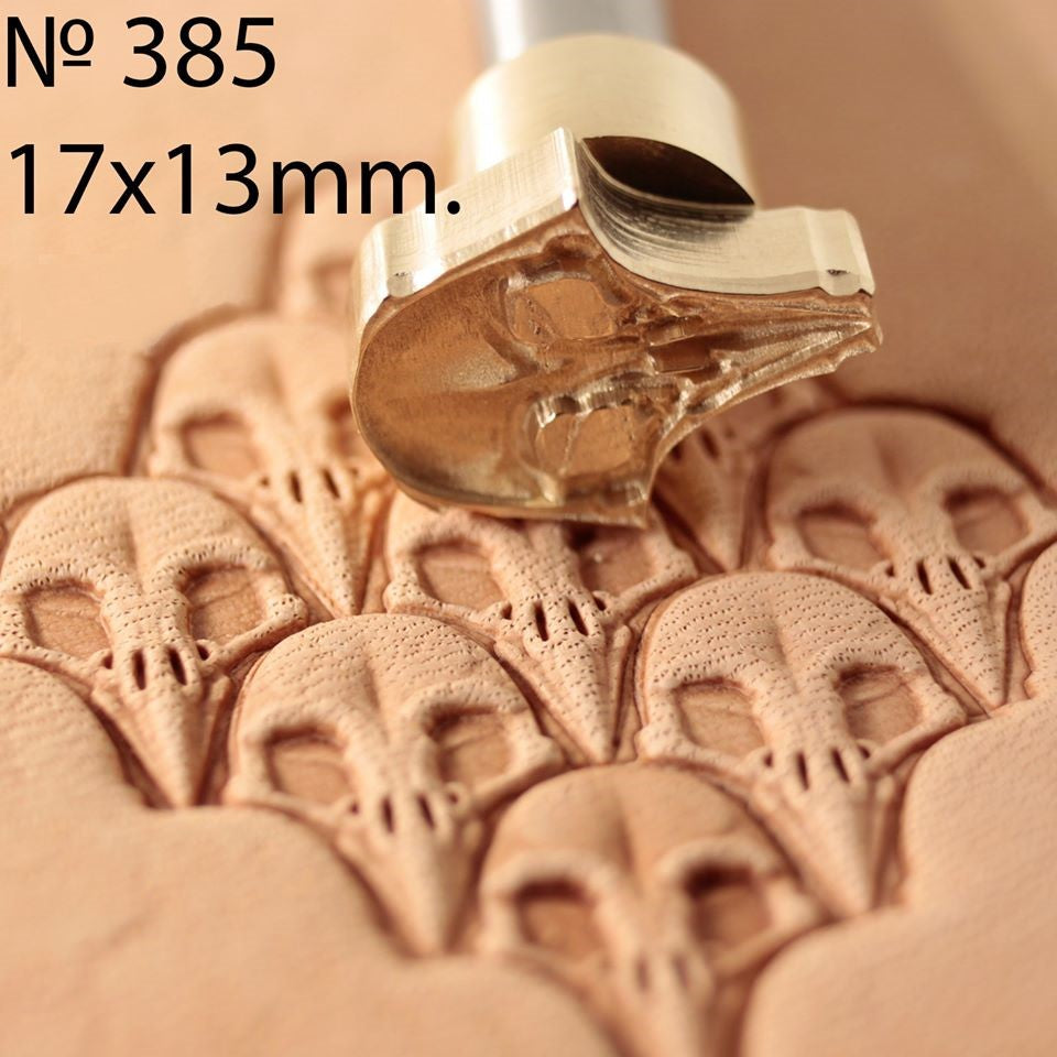 Leather Stamp Tool - Puzzle Skull Raven #385