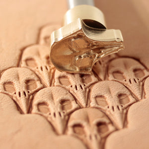Leather Stamp Tool - Puzzle Skull Raven #385