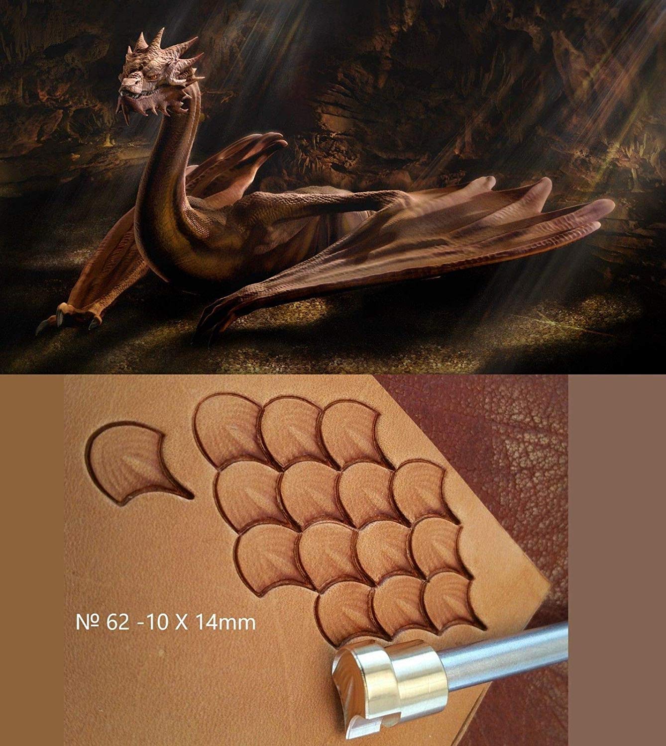 Leather stamp tool #62 - Dragon scale - SpasGoranov