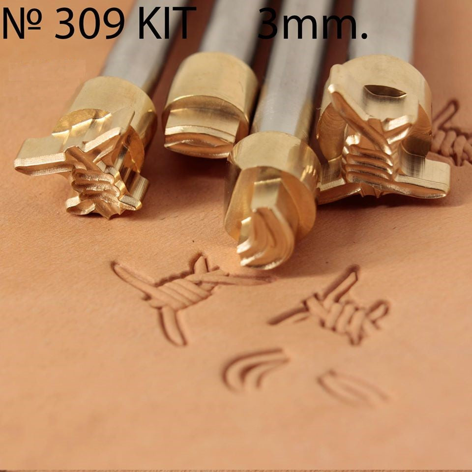 Leather stamp tool tools punches barb wire kit #309